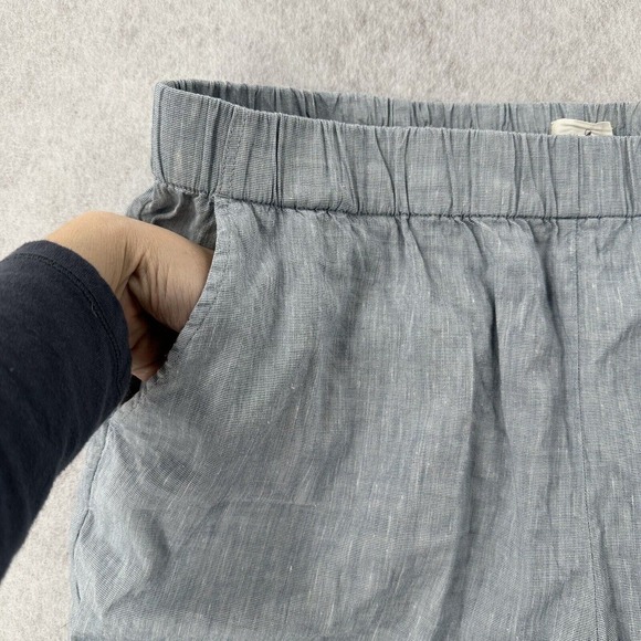 Lou & Grey Linen Pants Womens XL Light‎ Blue Pull On Tapered Beachy Coastal Crop - Picture 3 of 8